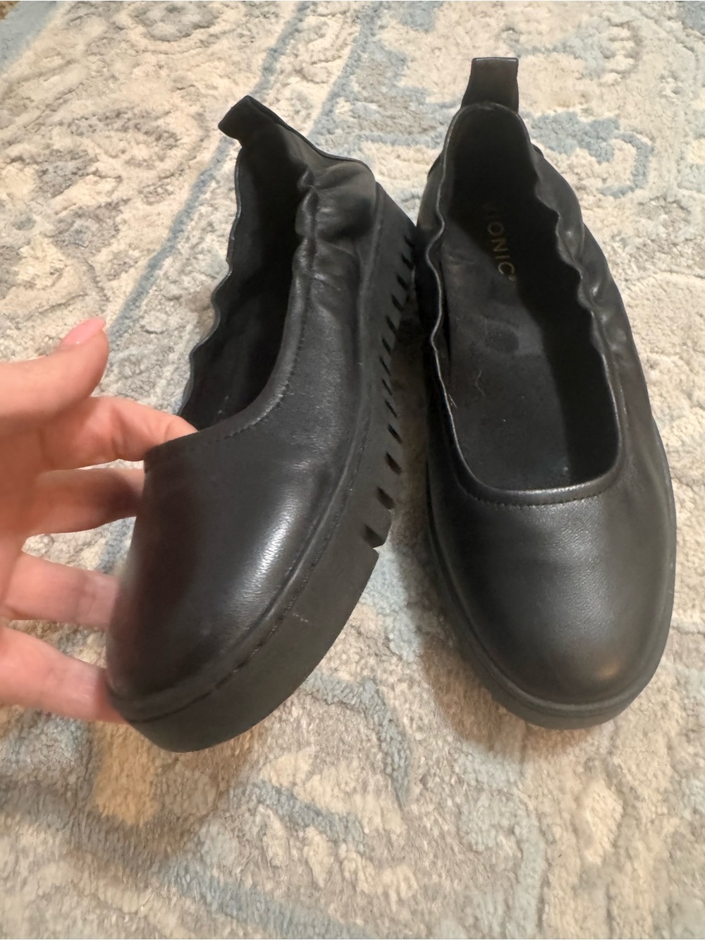 Vionic Black Slip-On Wedge Ballet Flats
